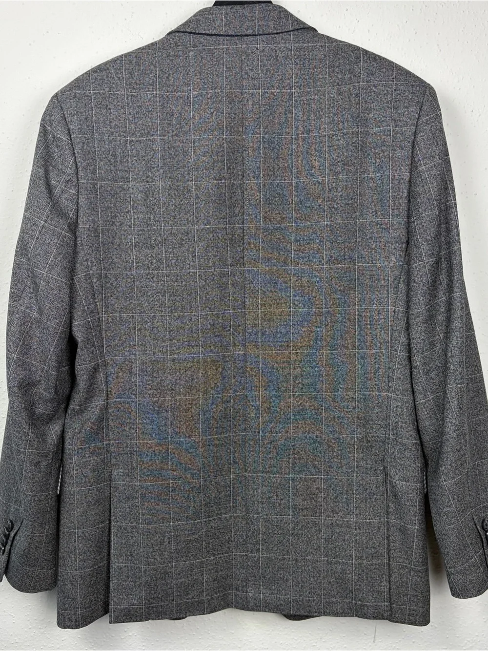 Banana Republic 38R Wool Windowpane Blazer Gray Standard Fit